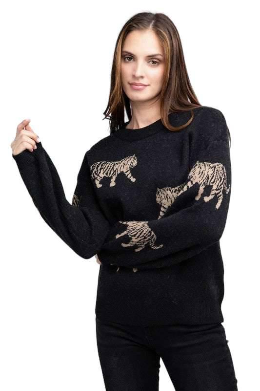 Bibi Tiger Pattern Sweater Sweaters