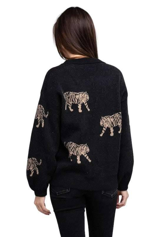 Bibi Tiger Pattern Sweater Sweaters