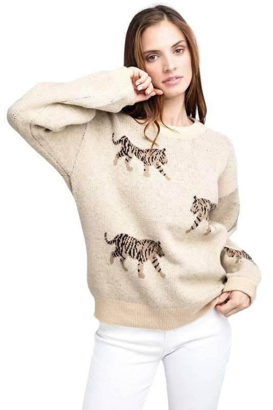 Bibi Tiger Pattern Sweater Sweaters