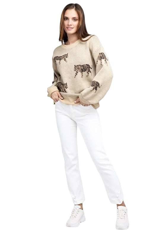 Bibi Tiger Pattern Sweater Sweaters