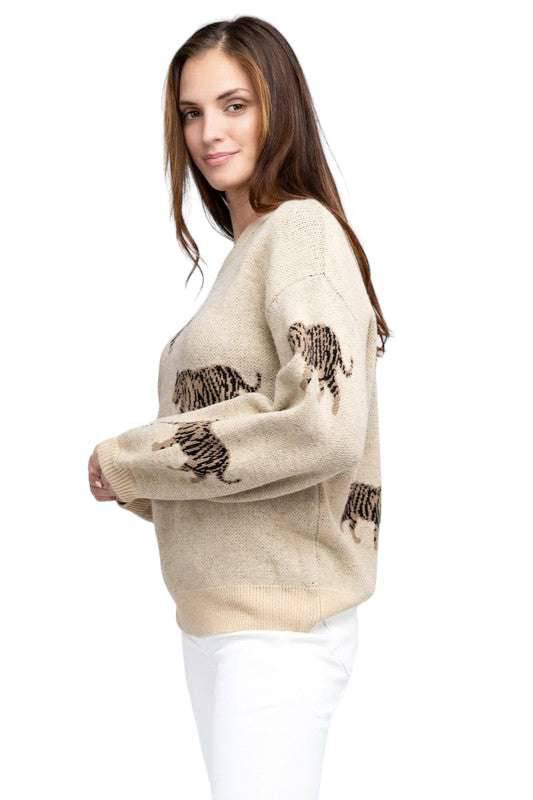 Bibi Tiger Pattern Sweater Sweaters