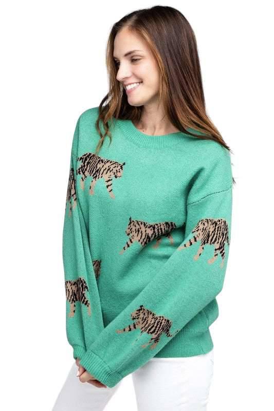 Bibi Tiger Pattern Sweater Sweaters