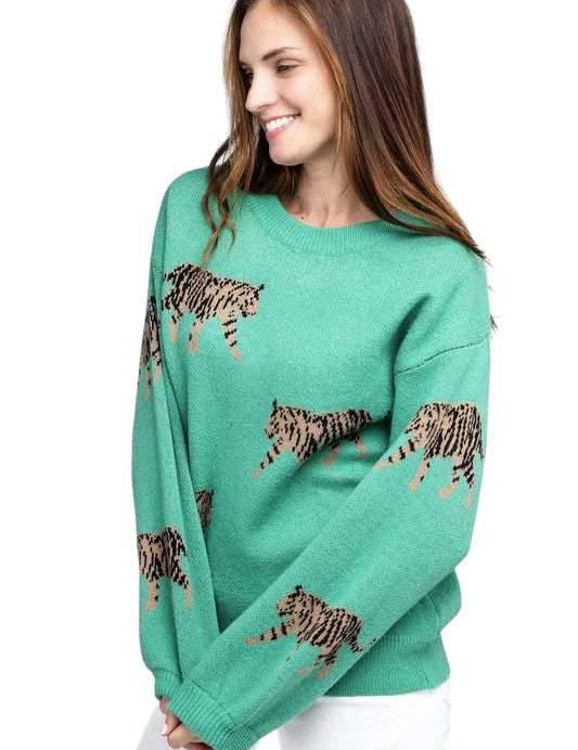 Bibi Tiger Pattern Sweater JADE XL Sweaters