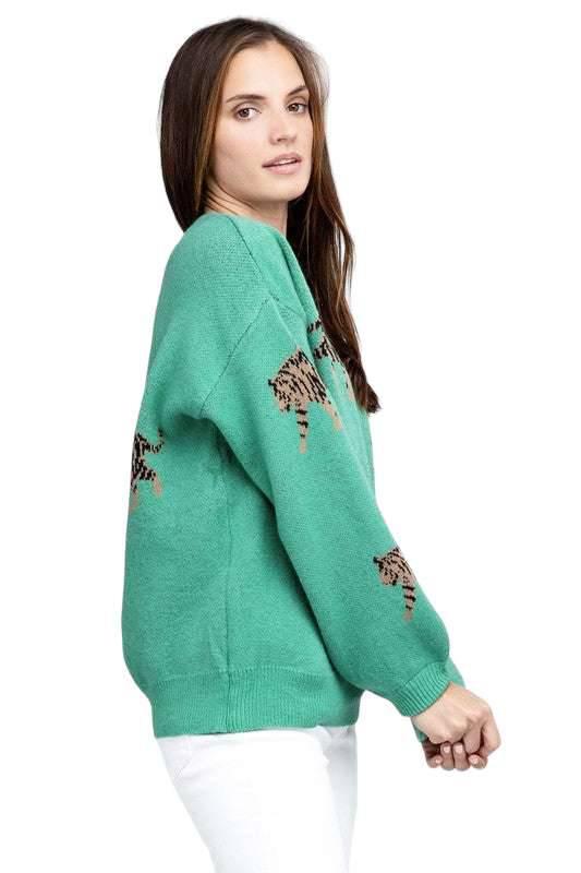 Bibi Tiger Pattern Sweater Sweaters