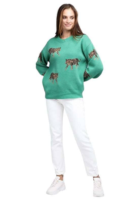 Bibi Tiger Pattern Sweater Sweaters