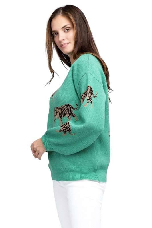 Bibi Tiger Pattern Sweater Sweaters