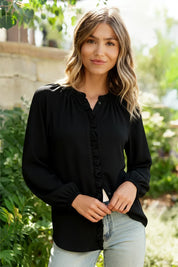 Effortlessly Edgy Button Down Blouse | Daverri Fashions