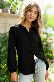 Effortlessly Edgy Button Down Blouse | Daverri Fashions