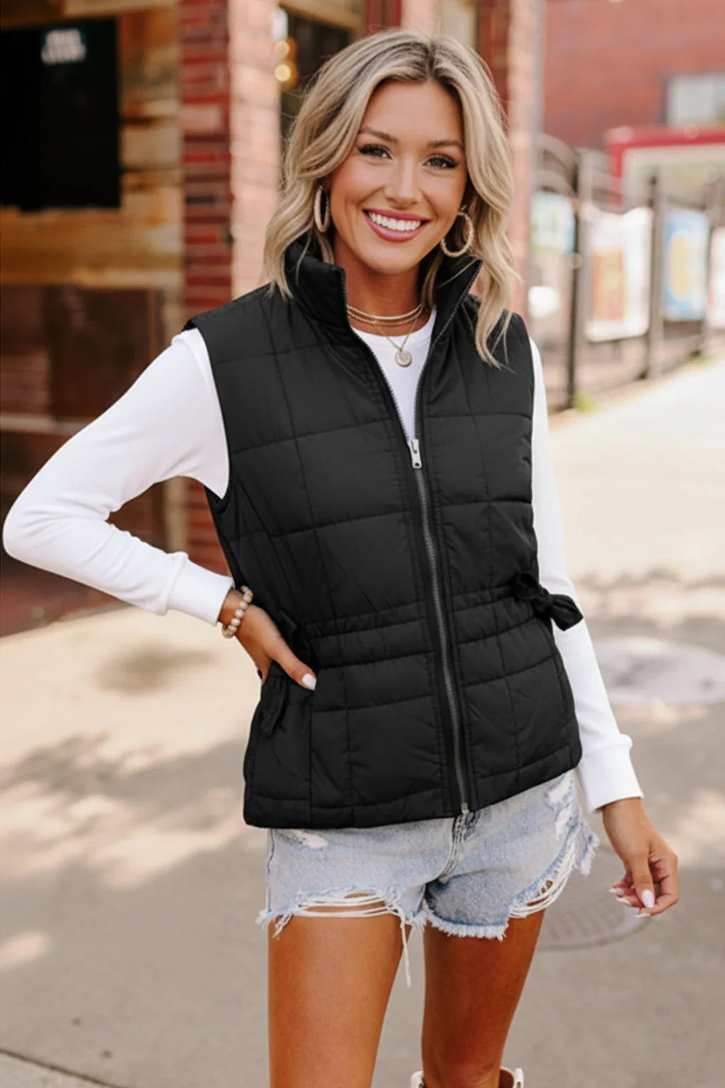 By the Campfire Cozy Black Vest | Daverri Fashions