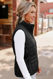 By the Campfire Cozy Black Vest | Daverri Fashions