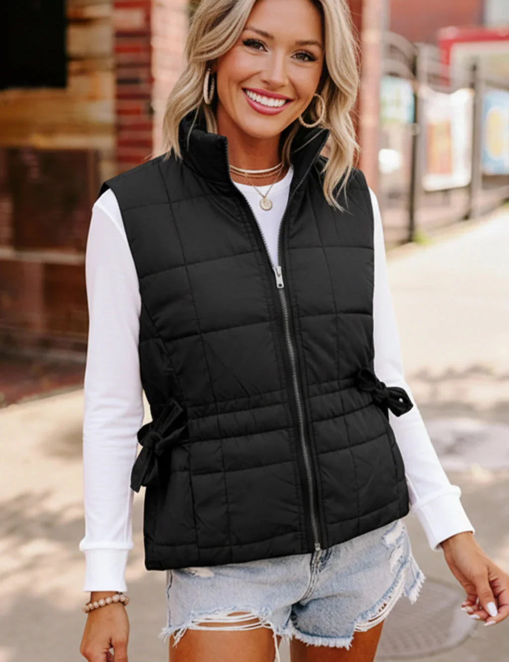 By the Campfire Cozy Black Vest | Daverri Fashions