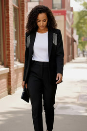 Holiday Glam Tassel Blazer | Daverri Fashions