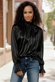 The Satin Scene High Neck Blouse | Daverri Fashions
