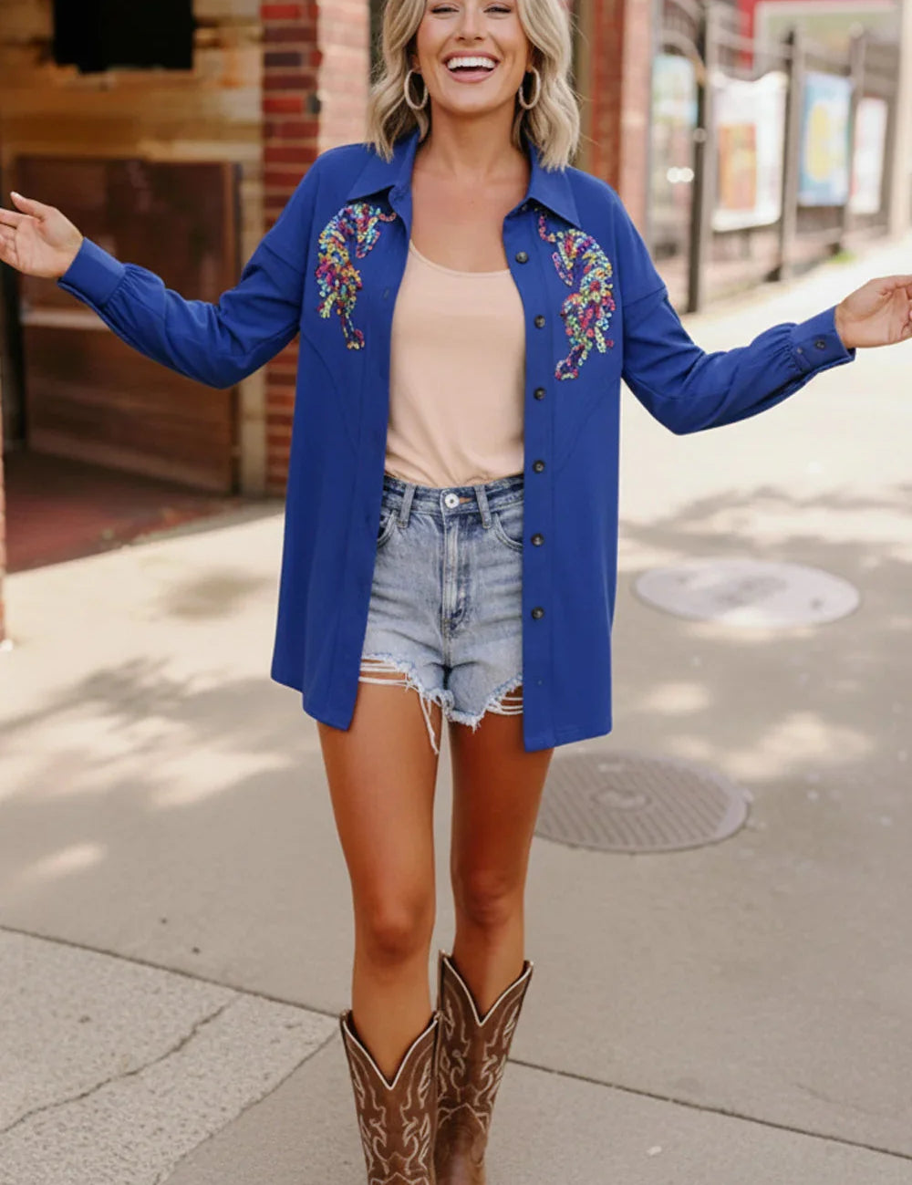 Roaring Good Times Button Down Top | Daverri Fashions