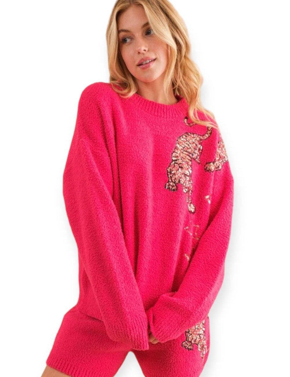 Cozy tiger star knit lounge set Loungewear