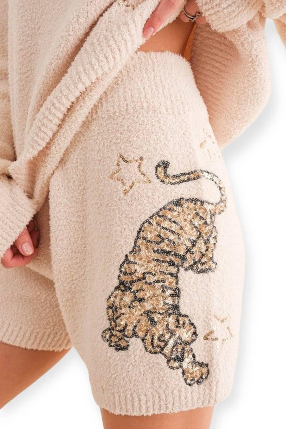 Cozy tiger star knit lounge set Loungewear