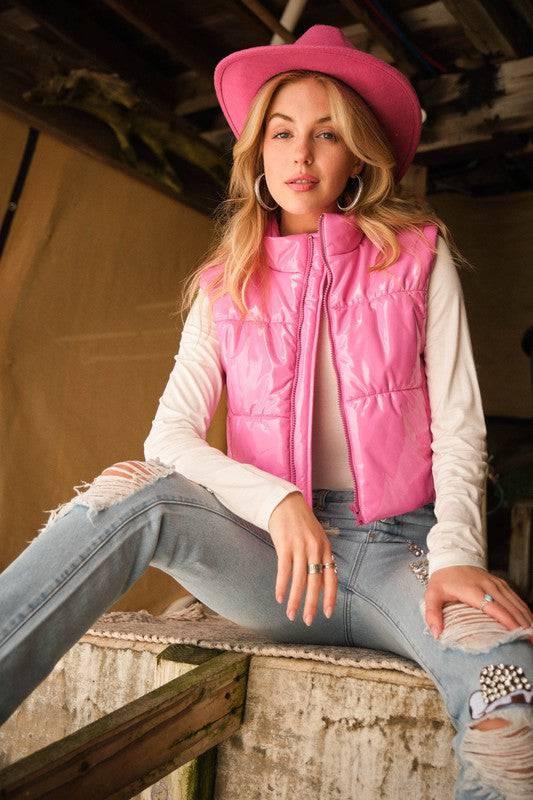 Women's Front Zip Quilted Vest Vest Jackets