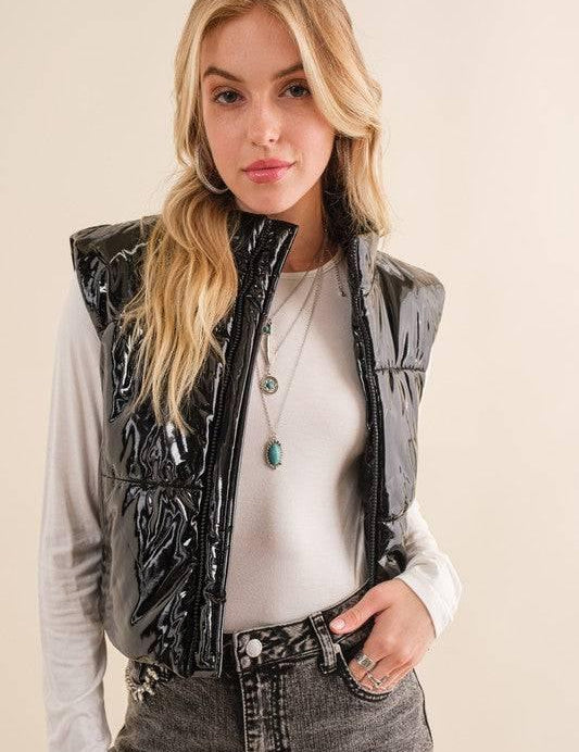 Women's Front Zip Quilted Vest Vest Jackets