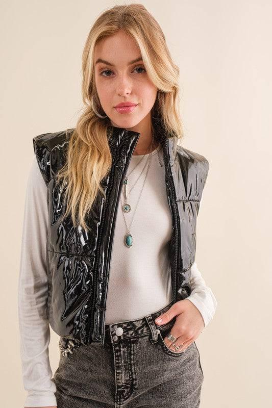 Women's Front Zip Quilted Vest Vest Jackets