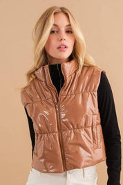 Women's Front Zip Quilted Vest Vest Jackets