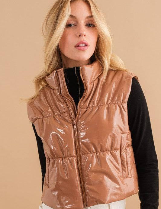 Women's Front Zip Quilted Vest Vest Jackets