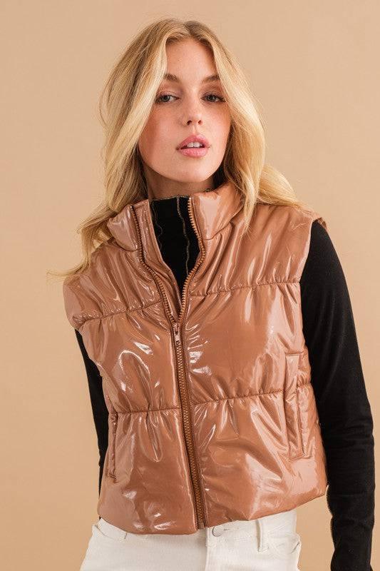 Women's Front Zip Quilted Vest Vest Jackets