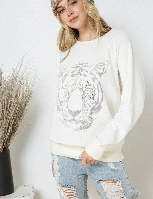 Tiger Studded Star Sweatshirt Sweatshirts