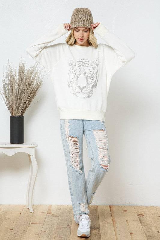 Tiger Studded Star Sweatshirt Sweatshirts