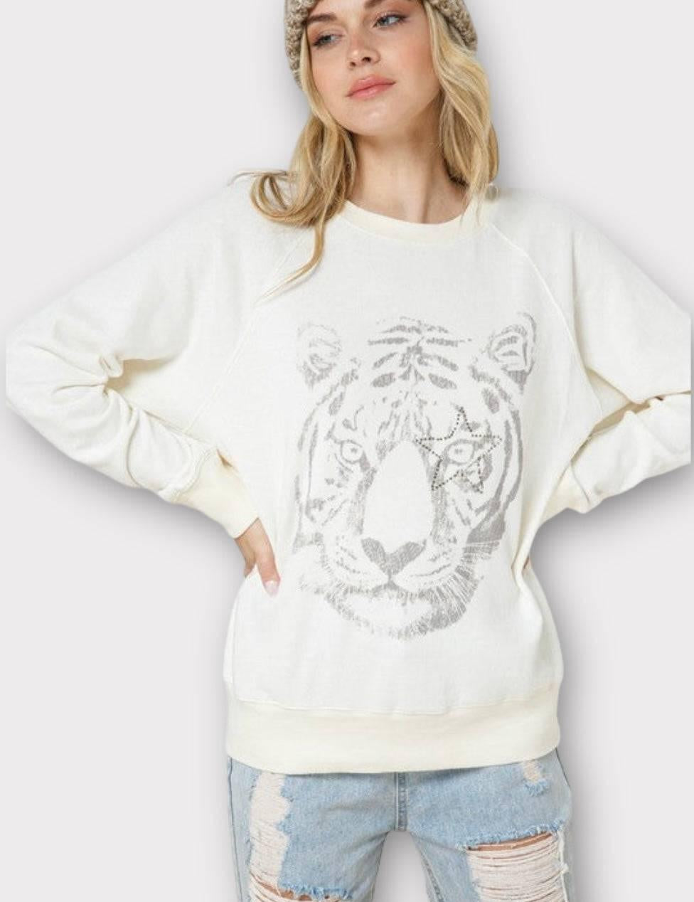 Tiger Studded Star Sweatshirt Sweatshirts