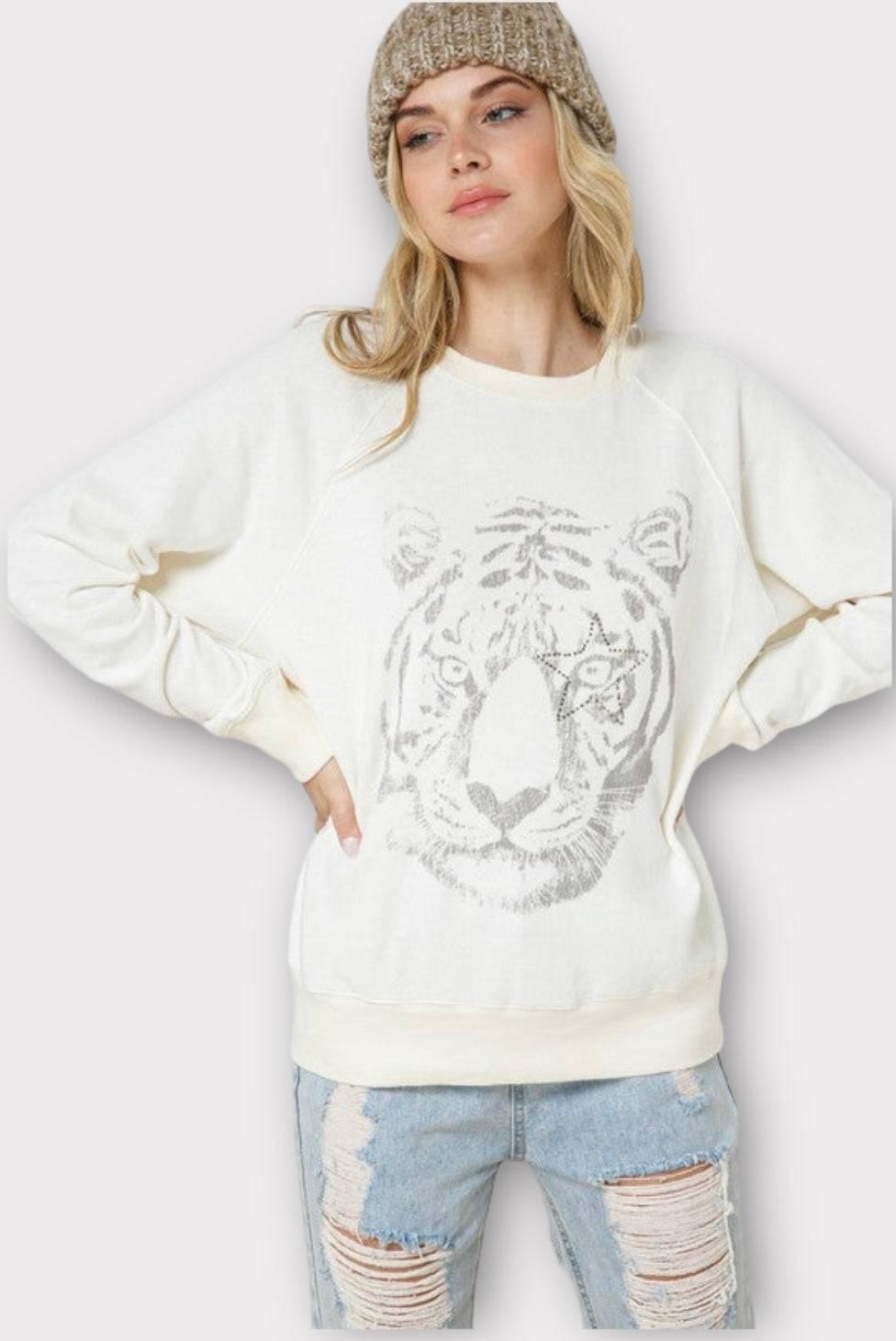 Tiger Studded Star Sweatshirt Sweatshirts