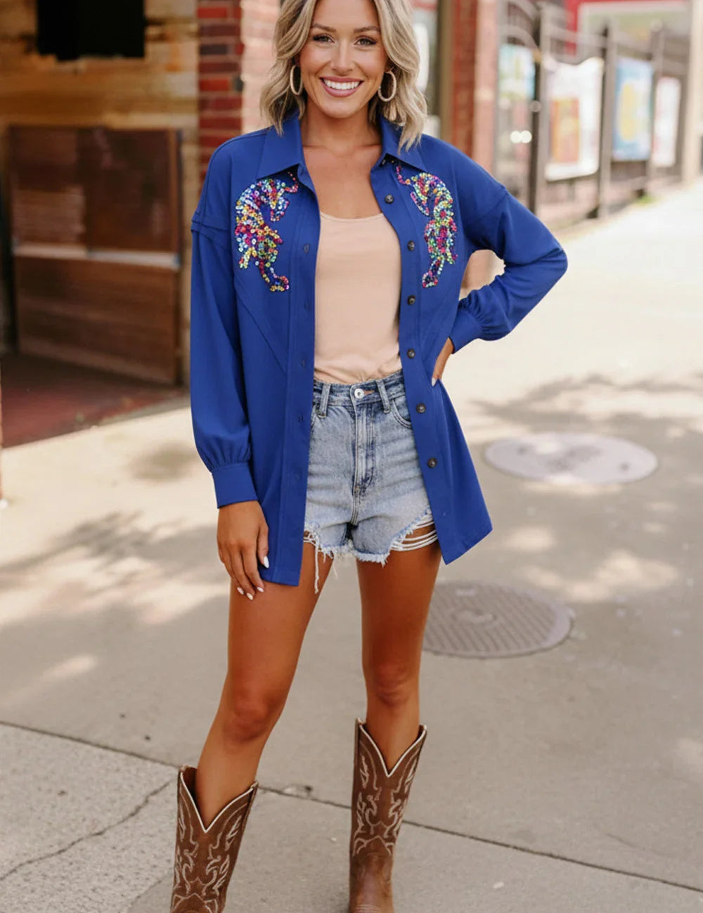 Roaring Good Times Button Down Top | Daverri Fashions