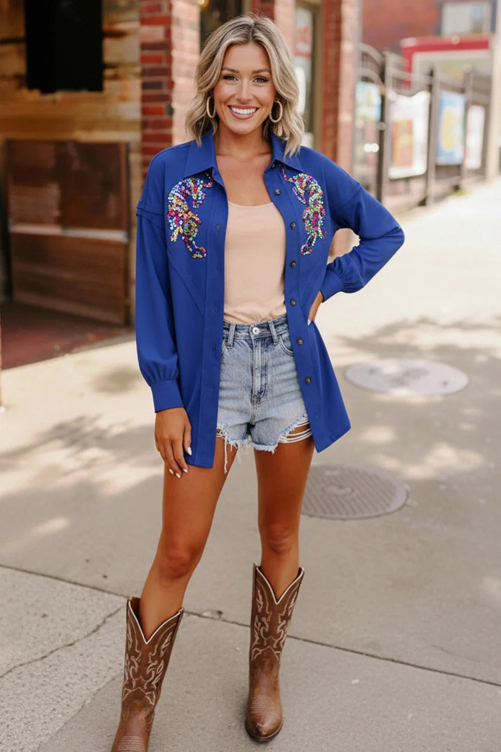 Roaring Good Times Button Down Top | Daverri Fashions