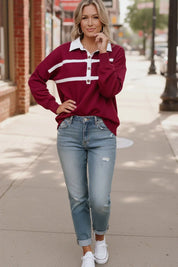 Prep School Chic Wine Polo | Daverri Fashions