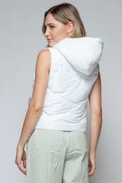 Snobbish Zip Up Quilted Hooded Vest | Vest Jackets Daverri Fashions
