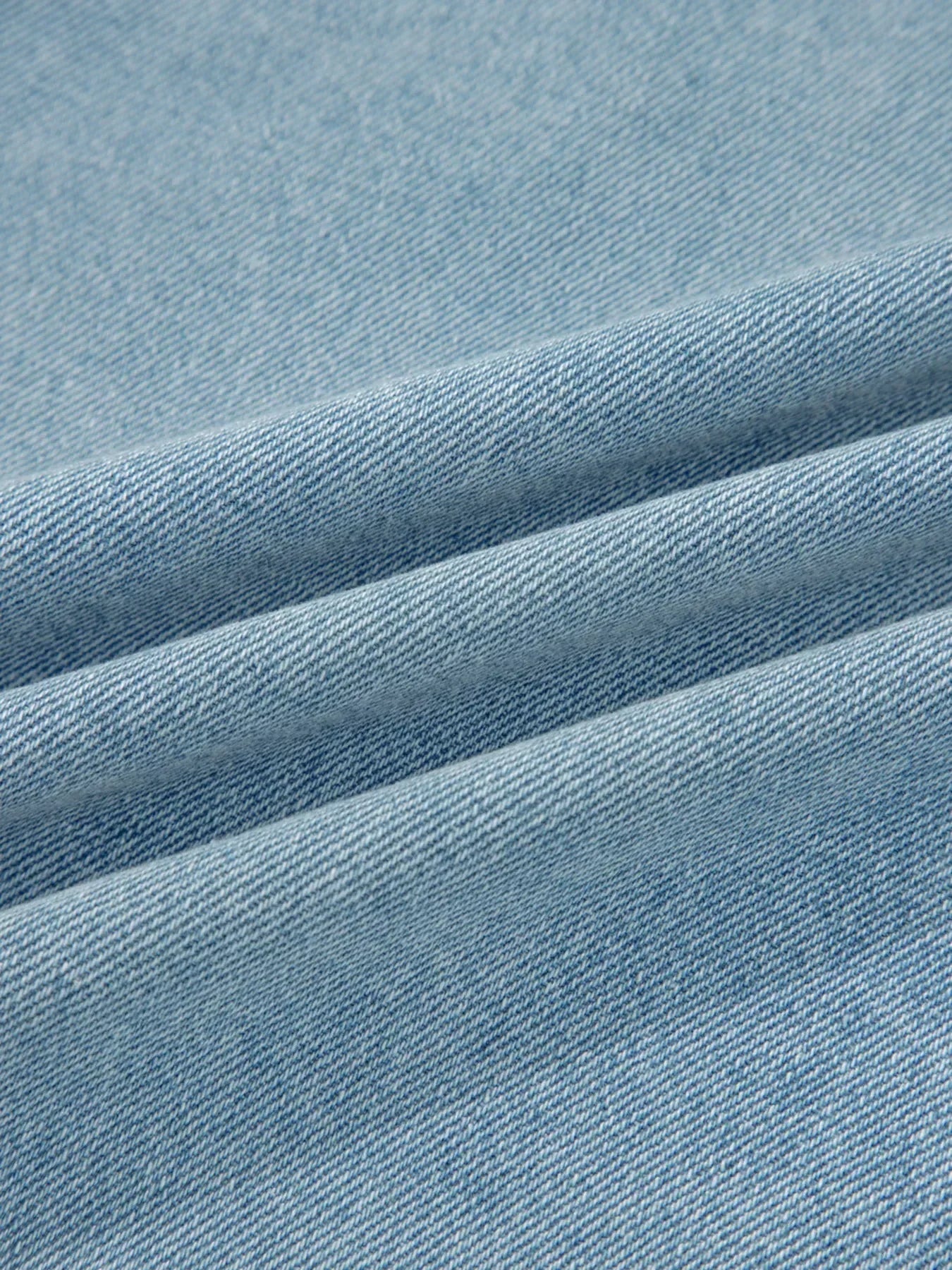 Elastic Edge Collared Zip Up Denim Jacket With Pocket - DAVERRI FASHIONS