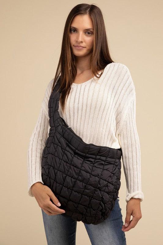 Quilted Crossbody Shoulder Bag BLACK ONE SIZE Handbags