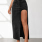 High Rise Slit Denim Skirt - DAVERRI FASHIONS