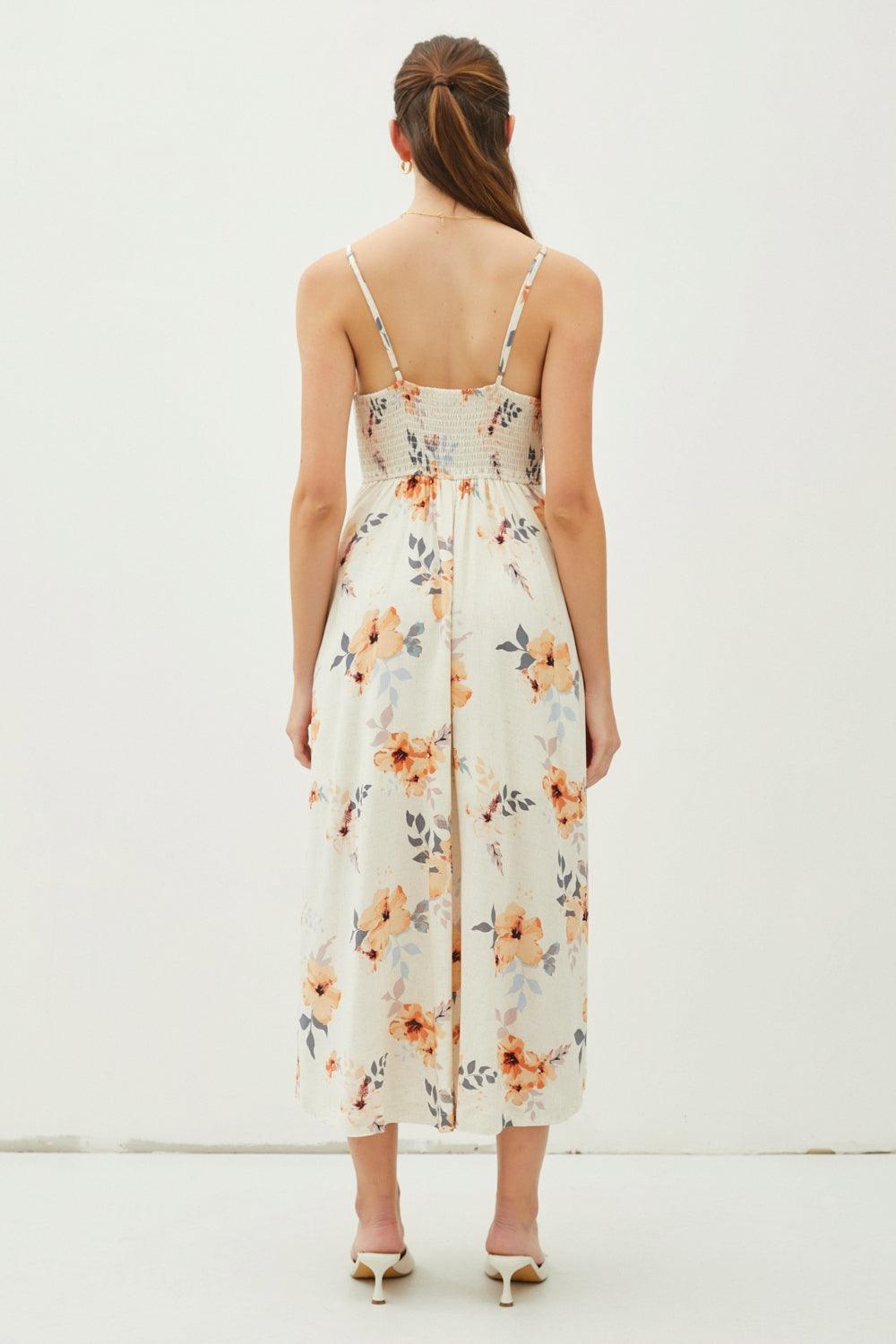 Be Cool Floral Button Down Cami Midi Dress Midi Dresses