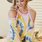 BiBi Tie Dye Print Terry Top with Cold Shoulder Detail - DAVERRI FASHIONS