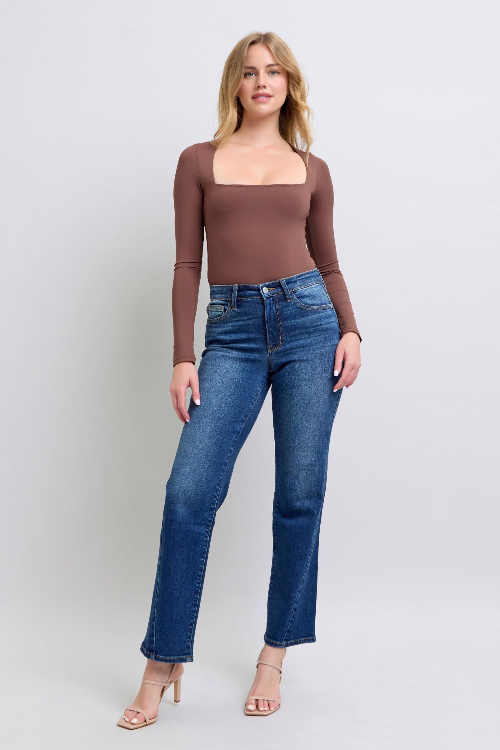 Judy Blue Full Size Side Seam Detail Straight Jeans with Pockets | Daverri Fashions