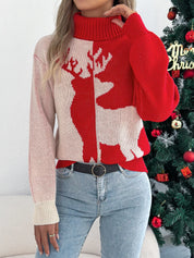Christmas Reindeer Turtleneck Sweater | Sweaters Daverri Fashions