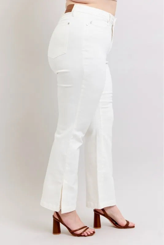 Judy Blue Full Size High Waist Side Slit Slim Bootcut Jeans Plus Size