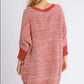 Umgee Full Size Ribbed Hem Round Neck 3/4 Sleeve Sweater Dress with Pockets Plus Size - DAVERRI FASHIONS