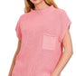 Zenana Mock Neck Short Sleeve Sweater - DAVERRI FASHIONS