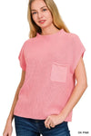 Zenana Mock Neck Short Sleeve Sweater - DAVERRI FASHIONS
