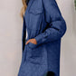 Snap Down Collared Winter Coat - DAVERRI FASHIONS
