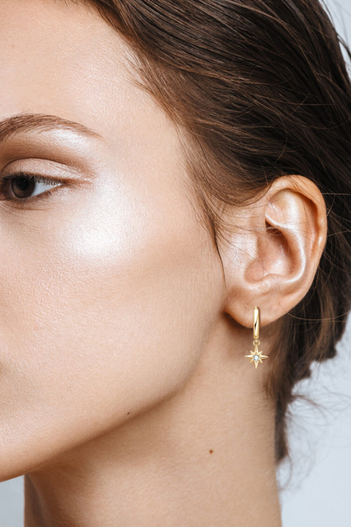 Moissanite Star Drop Earrings | Earrings Daverri Fashions