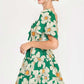 Umgee Full Size Daisy Print Mini Dress with Ribbon Details Plus Size Mini Dresses