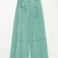 Mineral Wash Exposed Seam Drawstring High Waist Wide Leg Cargo Pants - DAVERRI FASHIONS