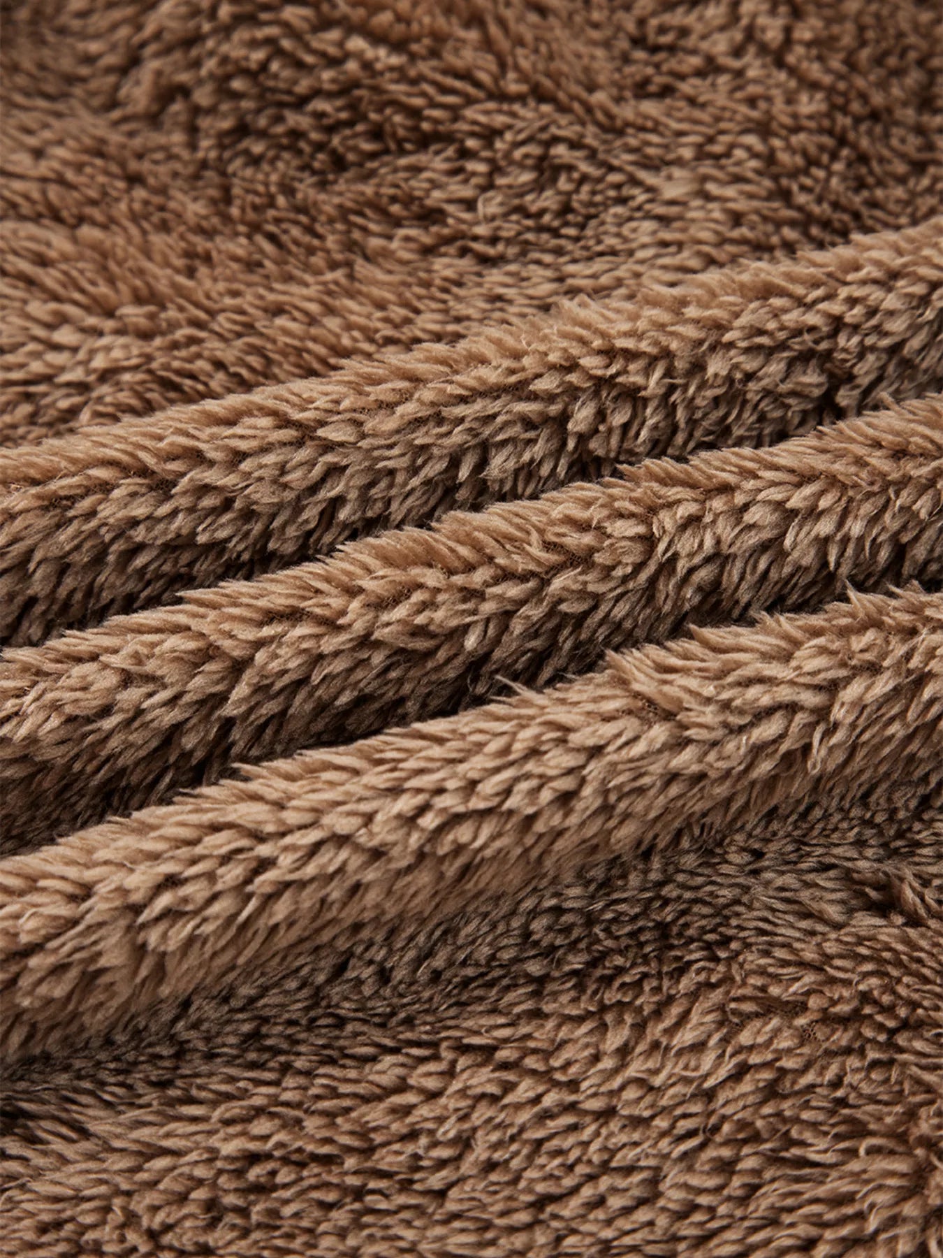 Brown plush blanket with textured pile and corduroy design for Zip Up Hoodie outfit